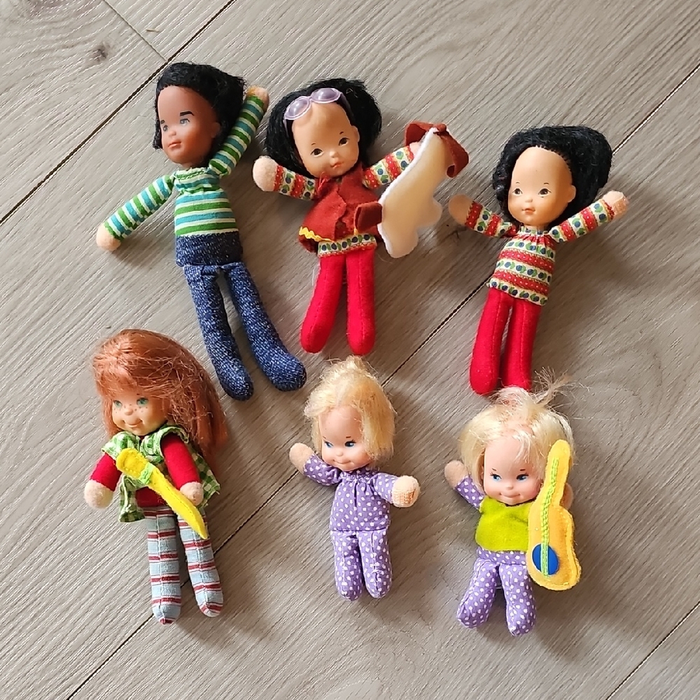 Vintage 70s Mattel Honey Hill Bunch Dolls Lot Of 6